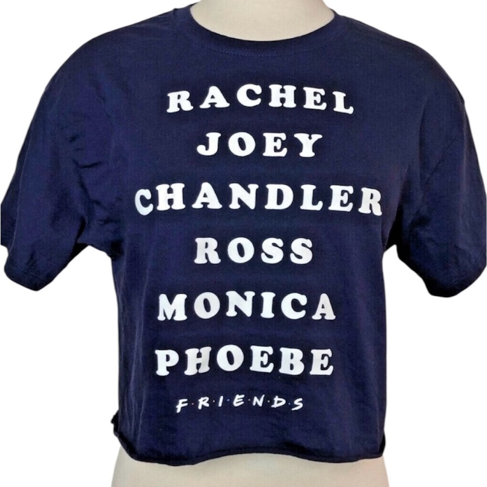 Friends Navy Blue Womens Cropped Short Sleeve T-Shirt Medium